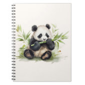 Panda Bär mit Bamboo Notizblock (Vorderseite)