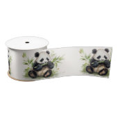 Panda Bär mit Bamboo Satinband (Spule)