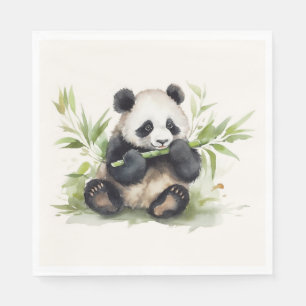 Panda Bär mit Bamboo Serviette