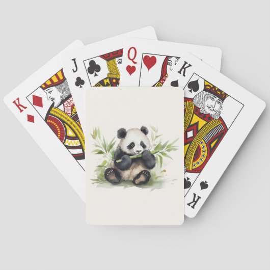 Panda Bär mit Bamboo Spielkarten (Rückseite)