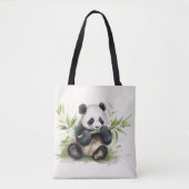 Panda Bär mit Bamboo Tasche (Vorderseite)