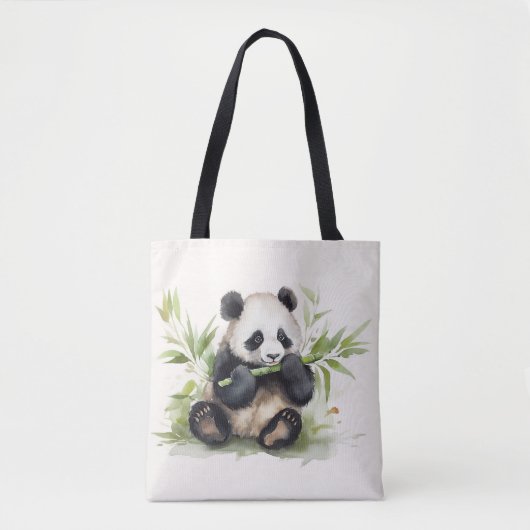 Panda Bär mit Bamboo Tasche (Vorderseite)