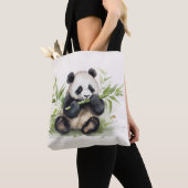 Panda Bär mit Bamboo Tasche (Von Nahem)