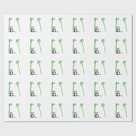 Panda-Bär mit BambusPackpapier Geschenkpapier (Flach)