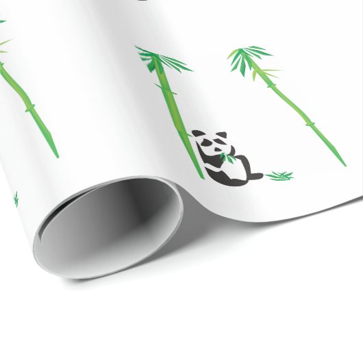 Panda-Bär mit BambusPackpapier Geschenkpapier (Rolleneckpunkt)