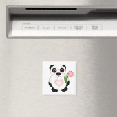 Panda-Bär mit Blume Magnet (In Situ (Geschirrspüler))