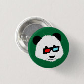 Panda-Bär mit Gläsern 3D Button (Vorne & Hinten)
