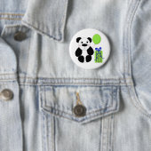 Panda Bär mit grünem Luftballon Button (Beispiel)