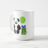 Panda Bär mit grünem Luftballon Kaffeetasse (Vorderseite Links)