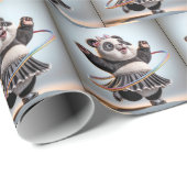 Panda Bär mit Hula Hoop Geschenkpapier (Rolleneckpunkt)