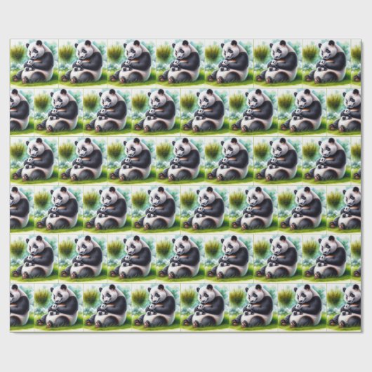 Panda Bär mit ihrer Cube Geschenkpapier (Flach)