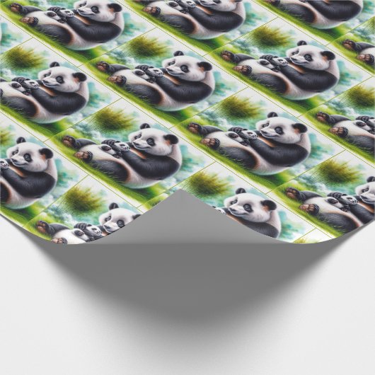 Panda Bär mit ihrer Cube Geschenkpapier (Ecke)