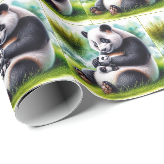Panda Bär mit ihrer Cube Geschenkpapier (Rolleneckpunkt)