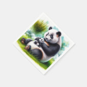 Panda Bär mit ihrer Cube Serviette (Ecke)