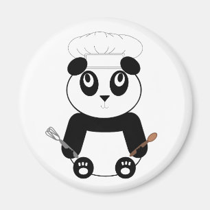 Panda-Bär mit Koch-Hut Magnet