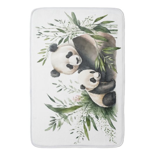 Panda-Bär mit Kübel Badematte (Vorderseite Vertikal)
