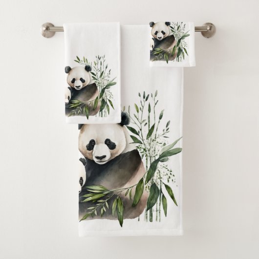 Panda-Bär mit Kübel Badhandtuch Set (Insitu)