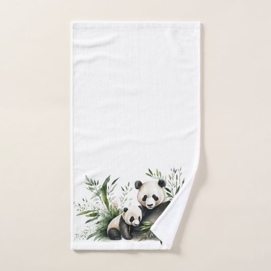 Panda-Bär mit Kübel Badhandtuch Set (Handtuch)