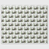 Panda-Bär mit Kübel Geschenkpapier (Flach)