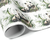 Panda-Bär mit Kübel Geschenkpapier (Rolleneckpunkt)