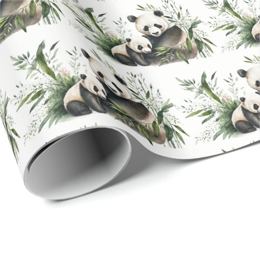 Panda-Bär mit Kübel Geschenkpapier (Rolleneckpunkt)