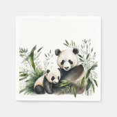 Panda-Bär mit Kübel Serviette (Vorderseite)