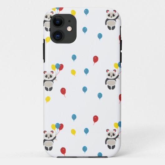 Panda Bär mit Luftballons weiß Case-Mate iPhone Hülle (Rückseite)