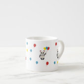 Panda Bär mit Luftballons weiß Espressotasse (Vorderseite Rechts)