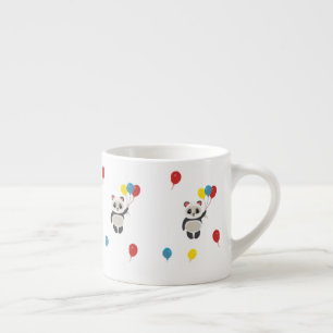 Panda Bär mit Luftballons weiß Espressotasse