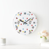 Panda Bär mit Luftballons weiß Große Wanduhr (Zuhause)