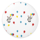 Panda Bär mit Luftballons weiß Keramikknauf (Vorderseite)