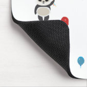 Panda Bär mit Luftballons weiß Mousepad (Ecke)
