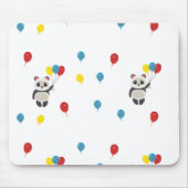 Panda Bär mit Luftballons weiß Mousepad (Vorne)
