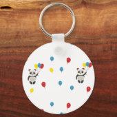 Panda Bär mit Luftballons weiß Schlüsselanhänger (Vorderseite)