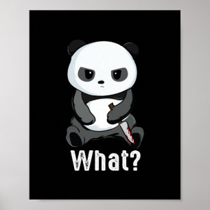 Panda Bär mit Messer-Kämpfen Panda Weihnachten Poster