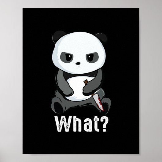 Panda Bär mit Messer-Kämpfen Panda Weihnachten Poster (Vorne)
