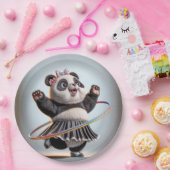 Panda Bär mit Regenbogen Hula Hoop Pappteller (Party)