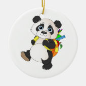 Panda-Bär mit Rucksack Keramikornament (Vorne)