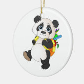 Panda-Bär mit Rucksack Keramikornament (Links)