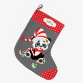 Panda-Bär mit Strickmütze Großer Weihnachtsstrumpf (Vorderansicht (hängend))