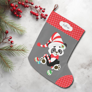 Panda-Bär mit Strickmütze Großer Weihnachtsstrumpf