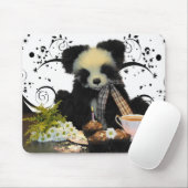 Panda-Bär Mousepad Mousemat, mit Tee und Kuchen (Mit Mouse)