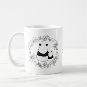 Panda-Bär-Mutter und personalisiertes Baby mit Nam Kaffeetasse