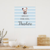 Panda-Bär-Nursery mit individuellem Namen Poster (Küche)