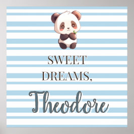 Panda-Bär-Nursery mit individuellem Namen Poster