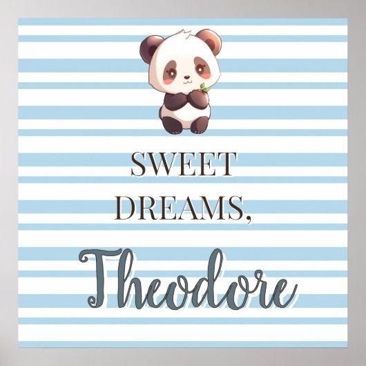 Panda-Bär-Nursery mit individuellem Namen Poster (Vorne)