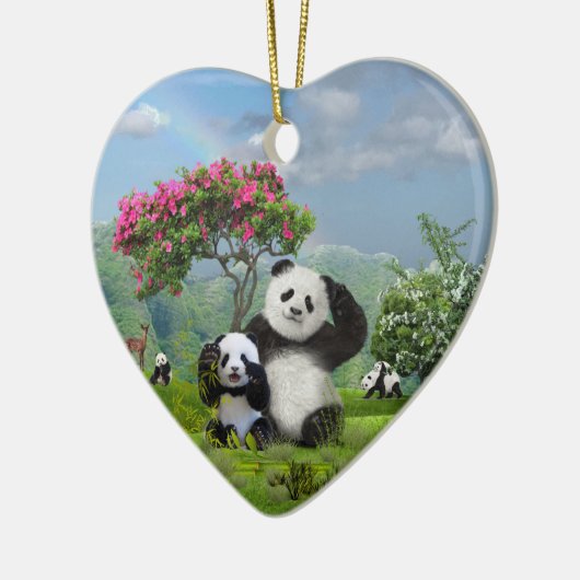 Panda-Bär-Paradies Keramik Ornament (Links)