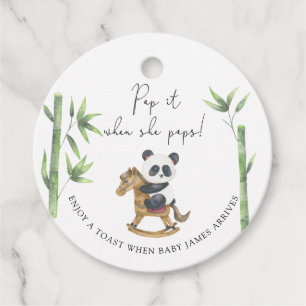 Panda Bär Pop es, wenn sie Baby Shower öffnet Geschenkanhänger