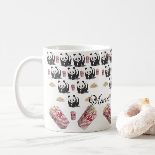 Panda Bär Popcorn Tasse (Mit Donut)