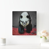 Panda-Bär Quadratische Wanduhr (Zuhause)